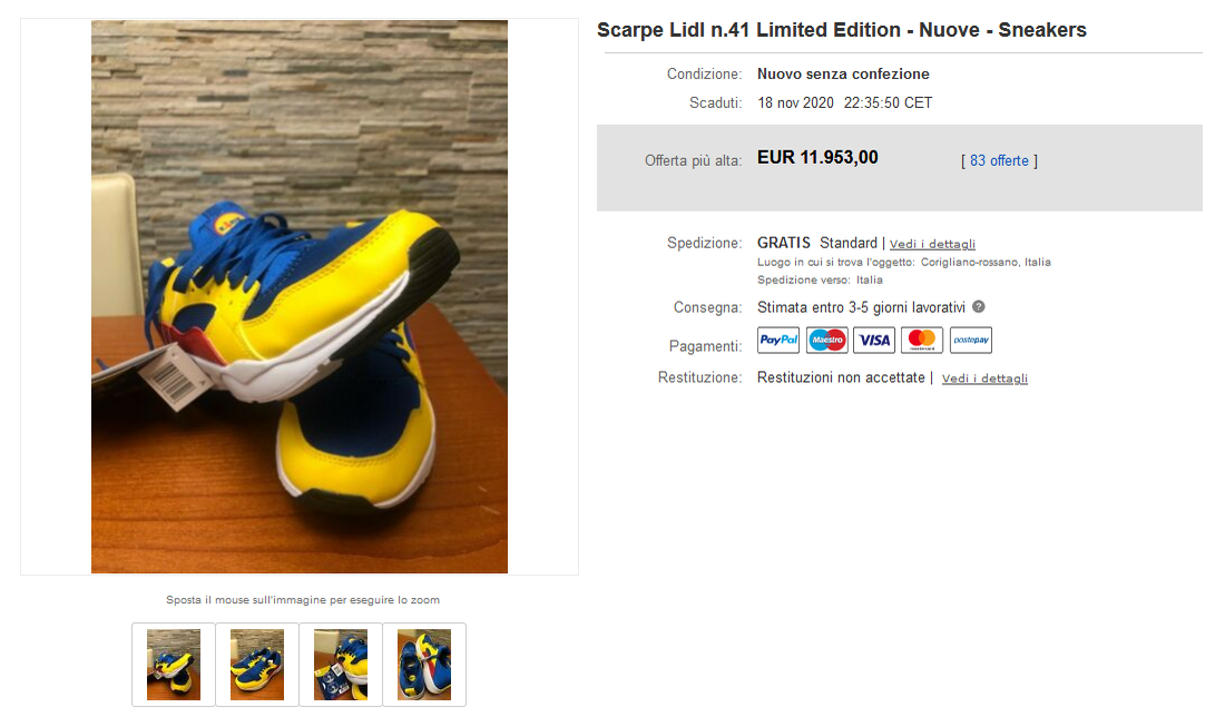 Screenshot 2020 11 19 Scarpe Lidl n 41 Limited Edition Nuove Sneakers eBay