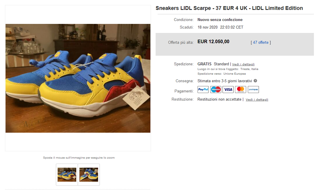 Screenshot 2020 11 19 Sneakers LIDL Scarpe 37 EUR 4 UK LIDL Limited Edition eBay