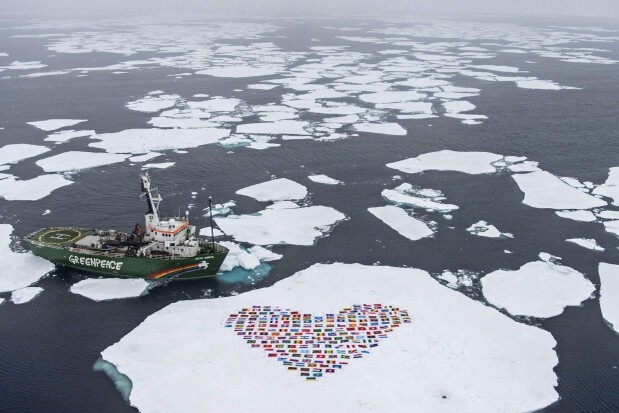 Greenpeace heart on Artic